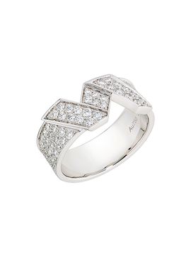 SAKS EST. 1924 Women's Helix Medium Ring Full Pavé 18K Gold