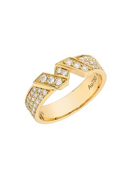 SAKS EST. 1924 Women's Helix Small Ring Full Pavé 18K Gold