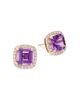 Saks Fifth Avenue Collection Women's 14K Gold, Diamond & Amethyst Stud Earrings - 1