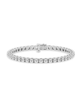 Saks Fifth Avenue Collection Women's 14K White Gold & 10.50 TCW Lab-Grown Diamond Tennis Bracelet