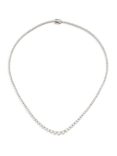 Saks Fifth Avenue Collection Women's 14K White Gold & 10 TCW Natural Diamond Tennis Necklace