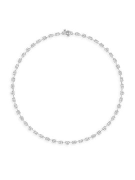 Saks Fifth Avenue Collection Women's 14K White Gold & 15.30 TCW Diamond Tennis Necklace