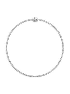 Saks Fifth Avenue Collection Women's 14K White Gold & 16 TCW Lab-Grown Diamond Tennis Necklace