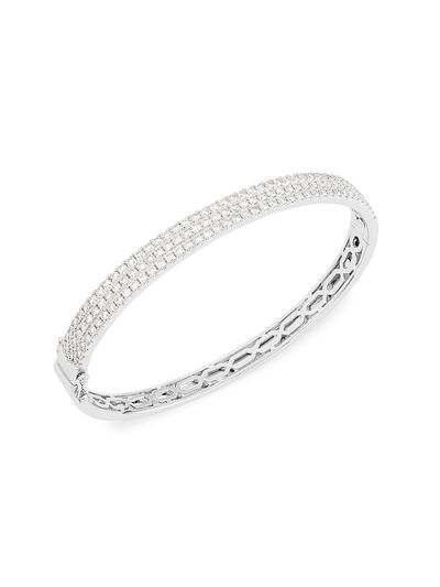 Saks Fifth Avenue Collection Women's 14K White Gold & 2.35 TCW Diamond Three-Row Bangle