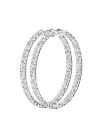 Saks Fifth Avenue Collection Women's 14K White Gold & 5 TCW Lab-Grown Diamond Inside-Out Hoop Earrings