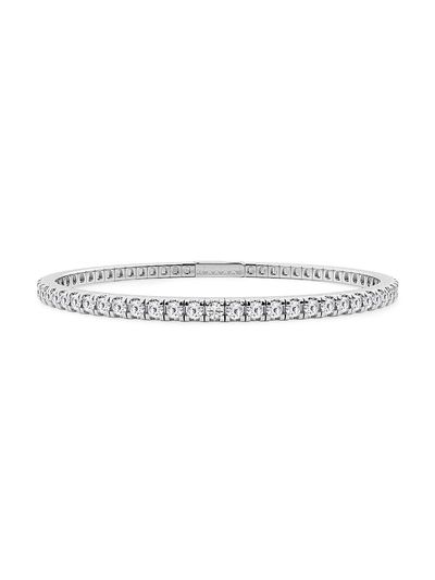 Saks Fifth Avenue Collection Women's 14K White Gold & Round Lab-Grown Diamond Flexible Tennis Bangle/1.00-10.00 TCW