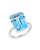 Saks Fifth Avenue Collection Women's 14K White Gold, Blue Topaz & 0.13 TCW Diamond Ring - 2