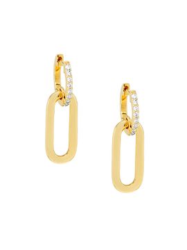 Saks Fifth Avenue Collection Women's 14K Yellow Gold & 0.17 TCW Diamond Paper Clip Huggie Earrings