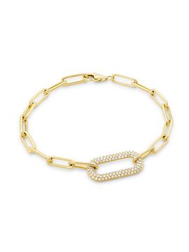 Saks Fifth Avenue Collection Women's 14K Yellow Gold & 0.55 TCW Diamond Paper Clip Chain Bracelet/7"