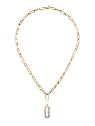 Saks Fifth Avenue Collection Women's 14K Yellow Gold & 0.92 TCW Diamond Paper Clip Chain Necklace
