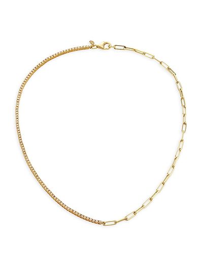 Saks Fifth Avenue Collection Women's 14K Yellow Gold & 2.13 TCW Diamond Mixed-Link Chain Necklace