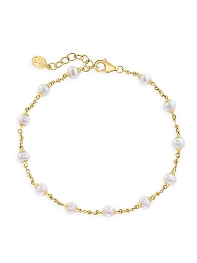 Saks Fifth Avenue Collection Women's 14K Yellow Gold & Freshwater Pearl Station Bracelet