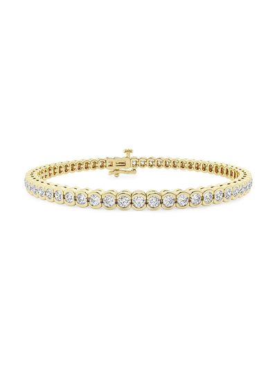 Saks Fifth Avenue Collection Women's 14K Yellow Gold & Round Lab-Grown Diamond Bezel Tennis Bracelet/1.00-10.00 TCW