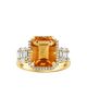 Saks Fifth Avenue Collection Women's 14K Yellow Gold, Citrine & 0.43 TCW Diamond Ring - 5