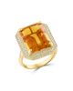 Saks Fifth Avenue Collection Women's 14K Yellow Gold, Citrine & 0.46 TCW Diamond Halo Ring - 6