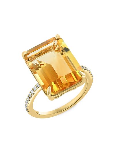 Saks Fifth Avenue Collection Women's 14K Yellow Gold, Diamond & Citrine Ring