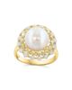 Saks Fifth Avenue Collection Women's 14K Yellow Gold, Freshwater Pearl & 1.29 TCW Diamond Halo Ring - 3