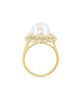 Saks Fifth Avenue Collection Women's 14K Yellow Gold, Freshwater Pearl & 1.29 TCW Diamond Halo Ring - 4