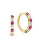Saks Fifth Avenue Collection Women's 14K Yellow Gold, Ruby & 0.59 TCW Diamond Huggie Earrings - 1