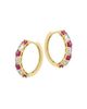 Saks Fifth Avenue Collection Women's 14K Yellow Gold, Ruby & 0.59 TCW Diamond Huggie Earrings - 3