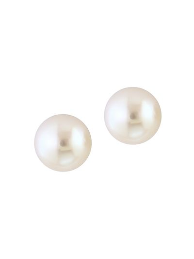 Saks Fifth Avenue Collection Women's 18K White Gold & Cultured Freshwater Pearl Stud Earrings/6.5MM