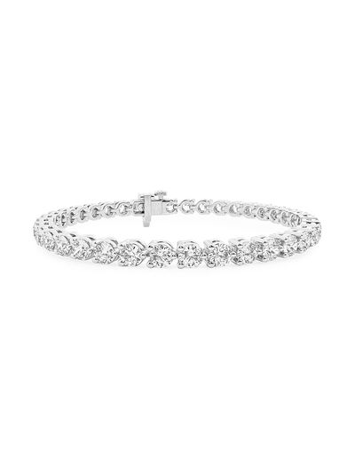 Saks Fifth Avenue Collection Women's Platinum & Round Lab-Grown Diamond 3-Prong Tennis Bracelet/1.00-10.00 TCW