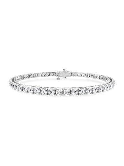 Saks Fifth Avenue Collection Women's Platinum & Round Lab-Grown Diamond 4-Prong Tennis Bracelet/5.00-20.00 TCW