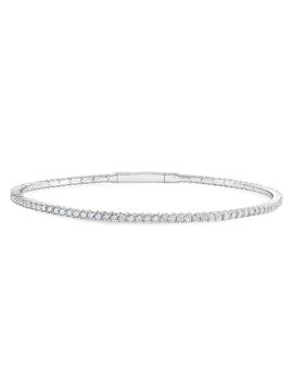 Saks Fifth Avenue Diamonds Women's 18K Gold & 1.64 TCW Diamond Flexible Bangle