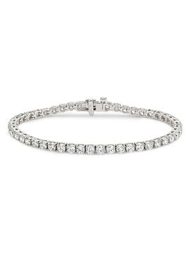 Saks Fifth Avenue Diamonds Women's 18K White Gold & 6.48 TCW Diamond Tennis Bracelet