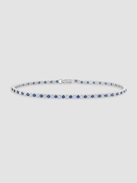 Saks Fifth Avenue Diamonds Women's 18K White Gold Diamond and Sapphire Bracelet, 7"