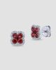 Saks Fifth Avenue Diamonds Women's 18K White Gold, Ruby & 0.24 TCW Diamond Clover Stud Earrings - 1