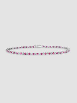 Saks Fifth Avenue Diamonds Women's 18K White Gold, Ruby & 0.87 TCW Diamond Bracelet