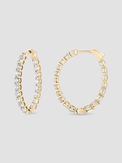 Saks Fifth Avenue Diamonds Women's 18K Yellow Gold & 3.99 TCW Diamond Oval Hoop Earrings