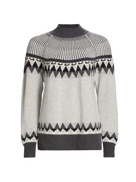Saks Fifth Avenue Women's Cashmere Fair Isle-Style Sweater