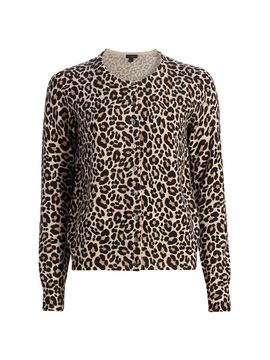 Saks Fifth Avenue Women's Leopard-Print Cashmere Cardigan