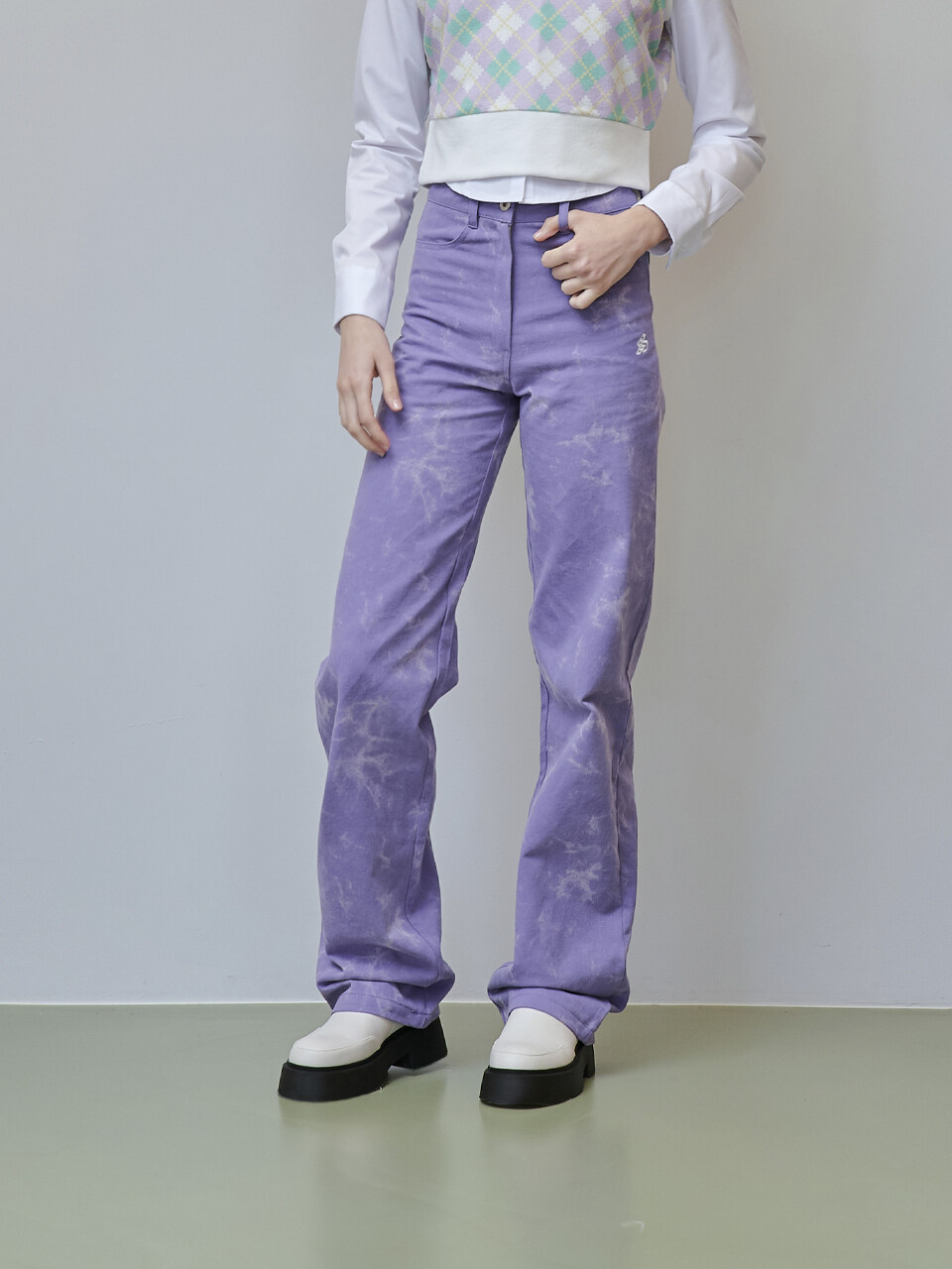 salad bowls Color Washed Pants - Purple