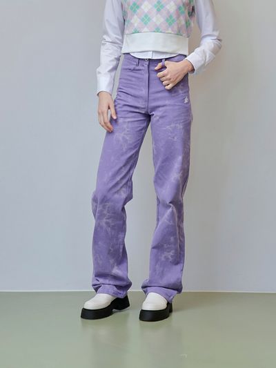 salad bowls Color Washed Pants - Purple