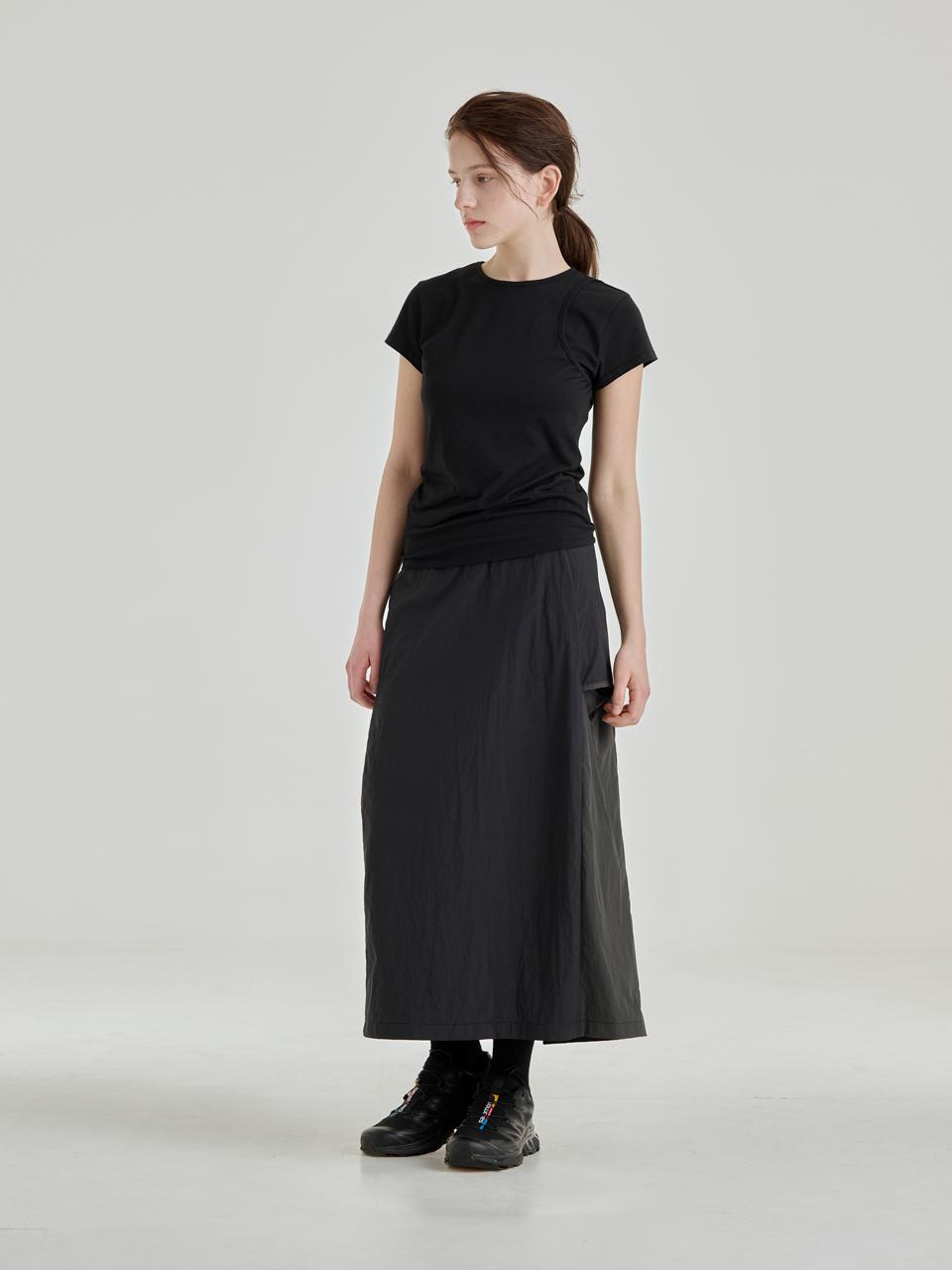 salad bowls UTILITY NYLON LONG SKIRT [BLACK]
