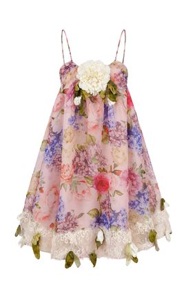 Salma Osman Salma Osman Floral Print Babydoll Mini Dress