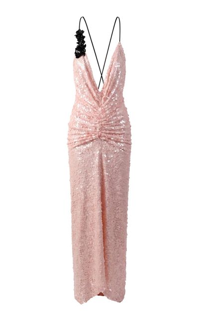 Salma Osman Salma Osman Ruched Embellished Maxi Dress