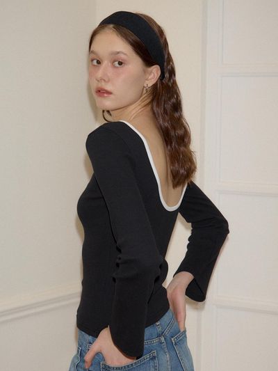 SALON DE YOHN Back Point T - Black