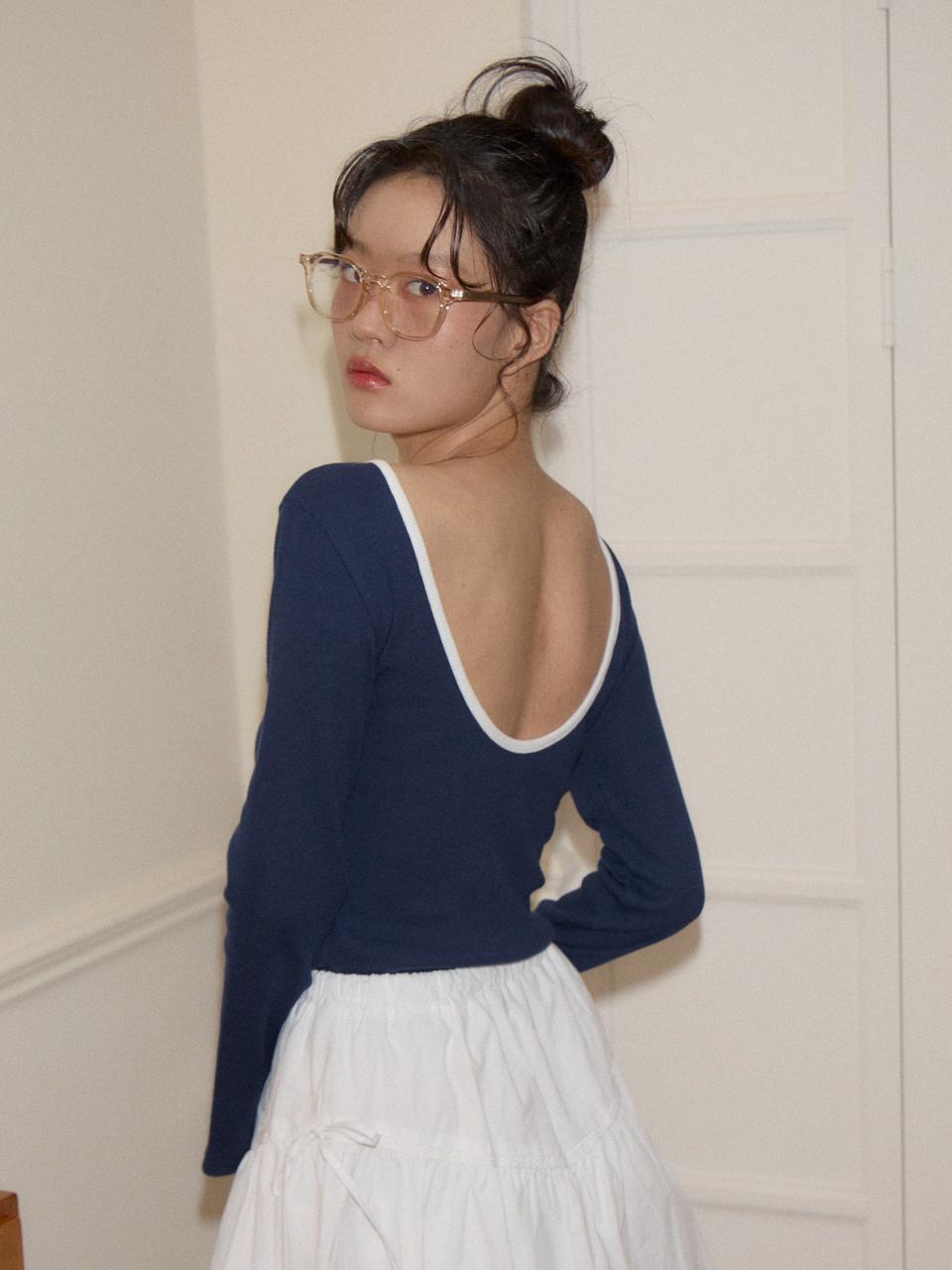 SALON DE YOHN Back Point T - Navy