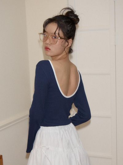 SALON DE YOHN Back Point T - Navy