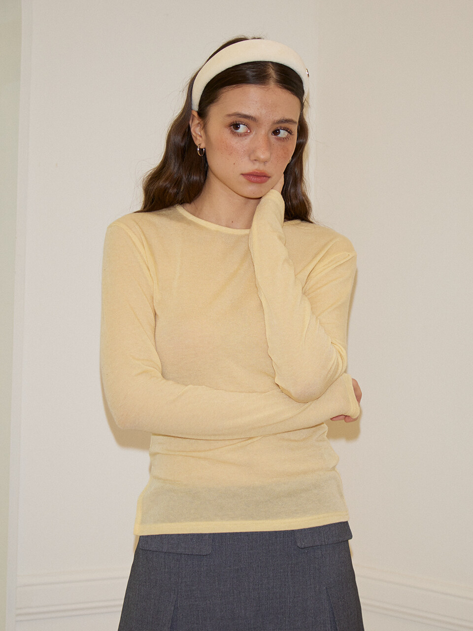 SALON DE YOHN Basic Slit T-shirts_ 4 Colors