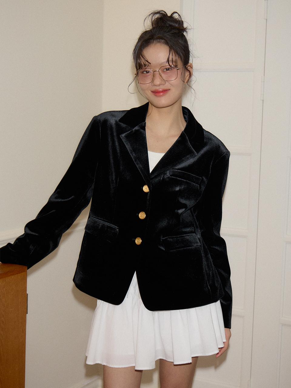 SALON DE YOHN Classic Velvet Collar Jacket