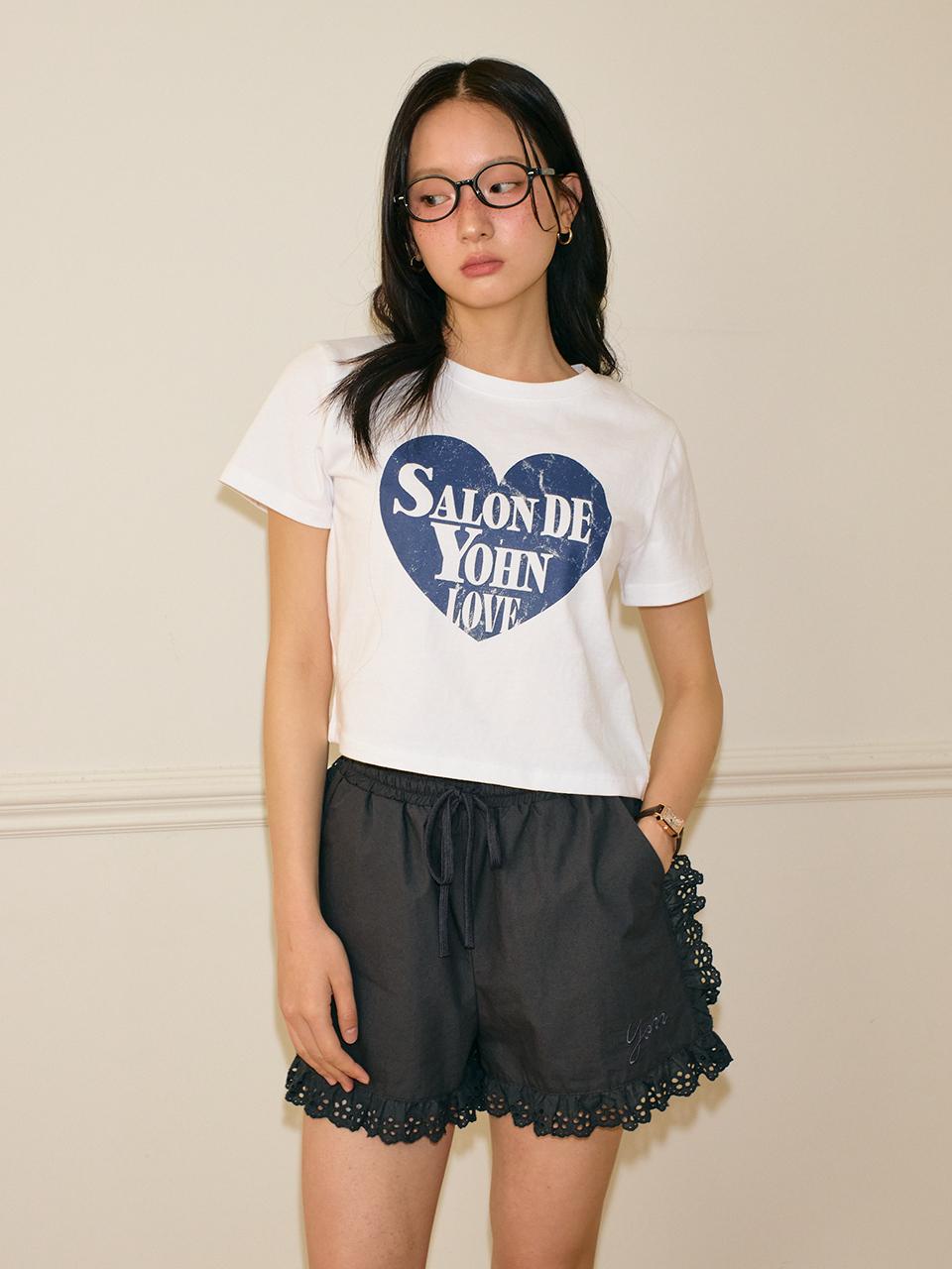 SALON DE YOHN Lace Cotton BENDING Shorts [Charcoal]