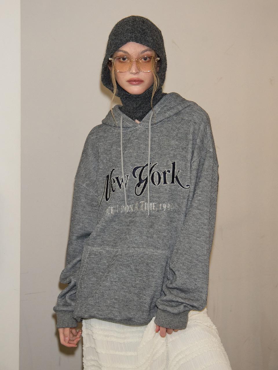 SALON DE YOHN New York Hood Knit_ Gray