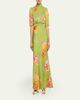 Saloni Adele B Floral Silk Dress - 2