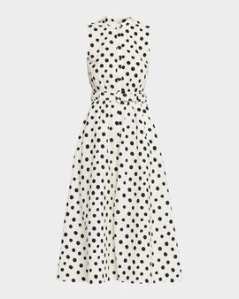 Saloni Jill Polka-Dot Midi Dress