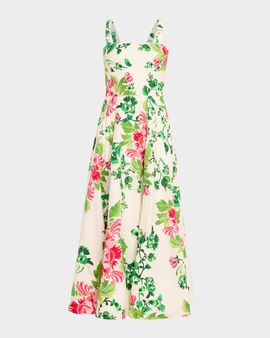 Saloni Sabrina Floral A-Line Midi Dress